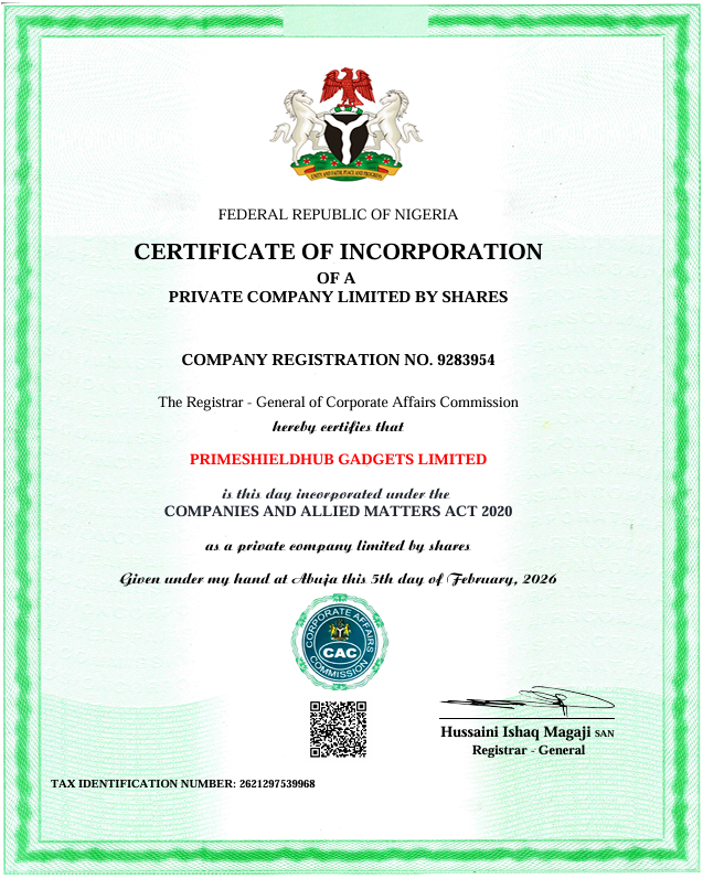CAC Certificate of Incorporation
